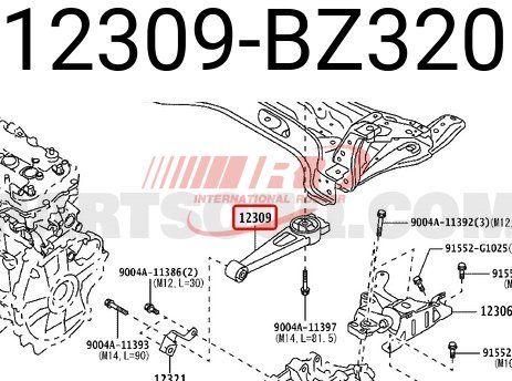 12309-BZ320 Engine Mounting for Toyota Avanza/Calya 2019-2025